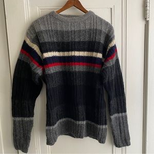 Nautica Striped Knit Wool Sweater